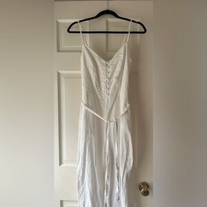 Banana republic white linen jumpsuit